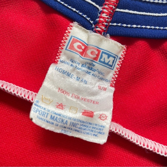 Vintage NHL Montreal Canadiens CCM Red Hockey Jersey | Size M - Picture 5 of 8